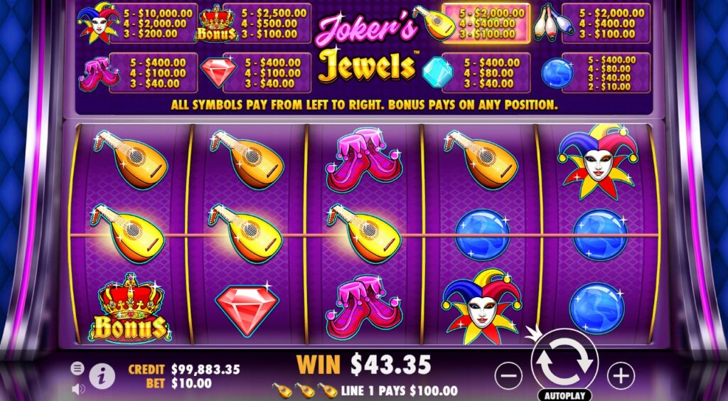 Joker Jewels como game destacado del casino oneline en México